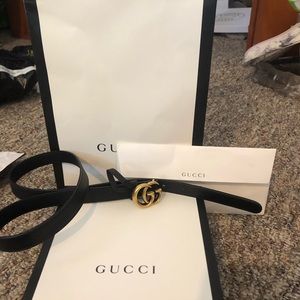 GUCCI belt black/gold (small size) 85